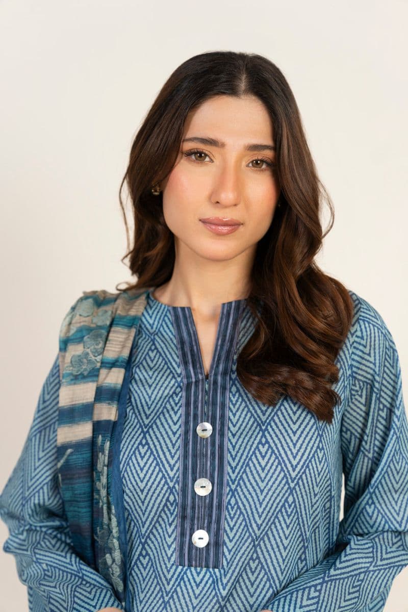 Blue Printed Lawn 3 Piece Unstitched Suit thumbnail