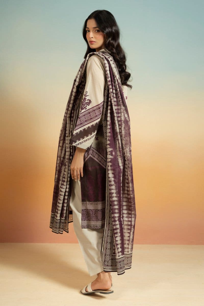 Purple Printed Lawn 3 Piece Unstitched Suit thumbnail