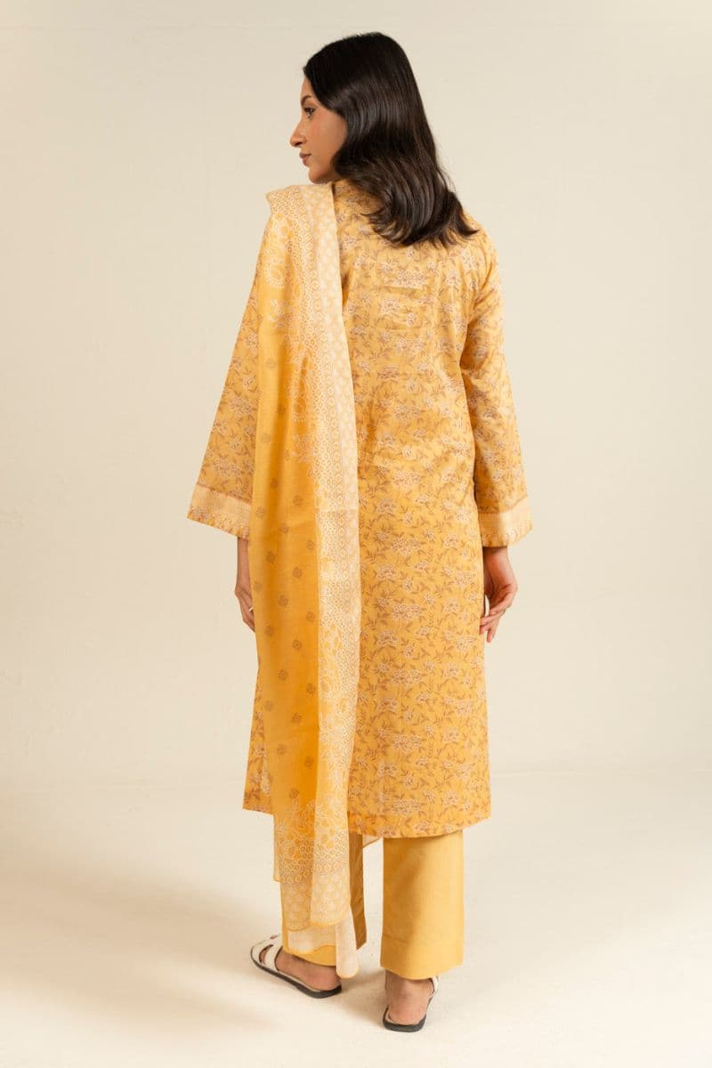 Light Orange Printed Lawn 3 Piece Unstitched Suit thumbnail