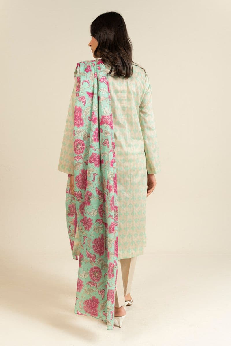 Off White Printed Lawn 3 Piece Unstitched Suit thumbnail