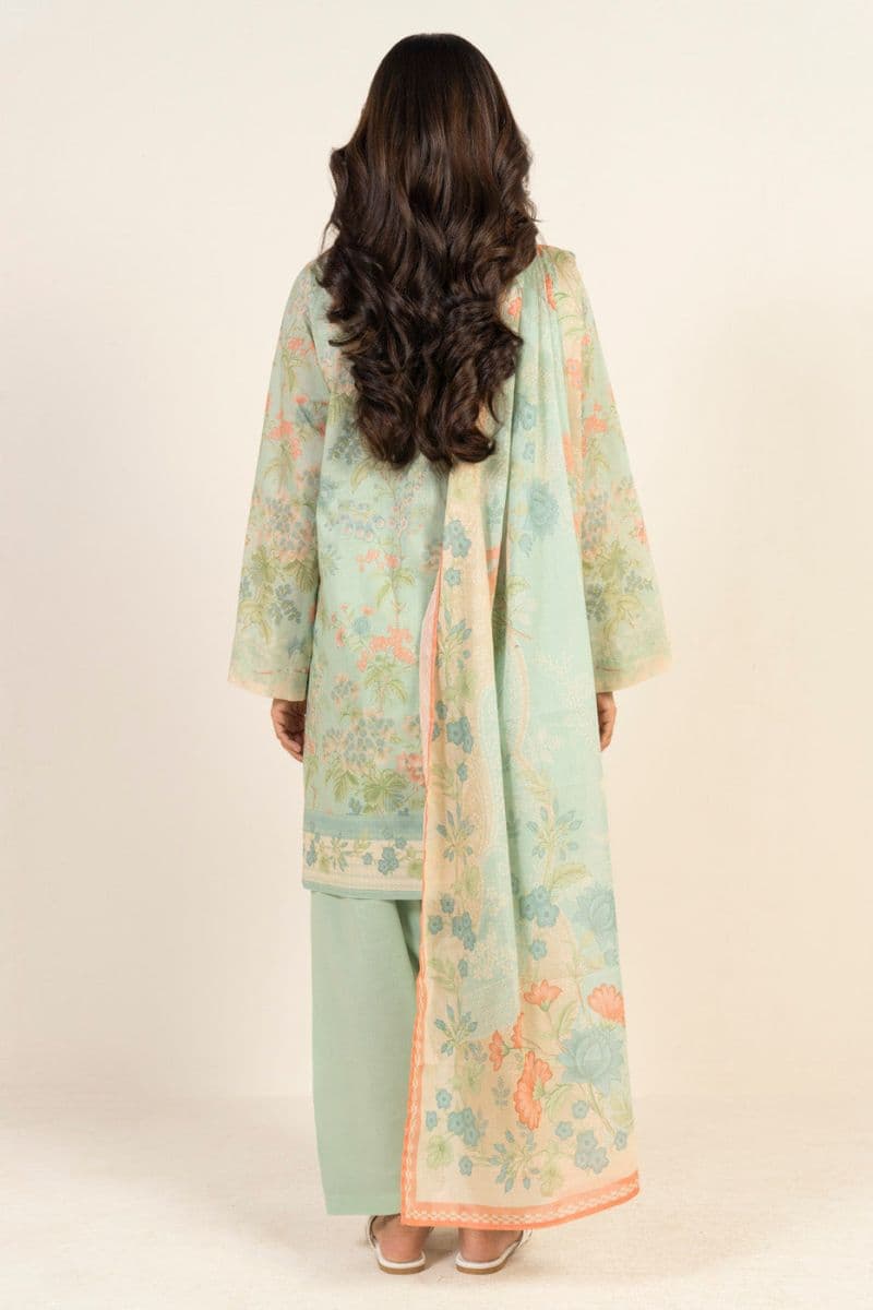 Mint Green Printed Lawn 3 Piece Unstitched Suit thumbnail