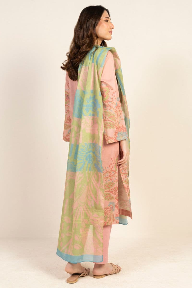 Peach Printed Lawn 3 Piece Unstitched Suit thumbnail