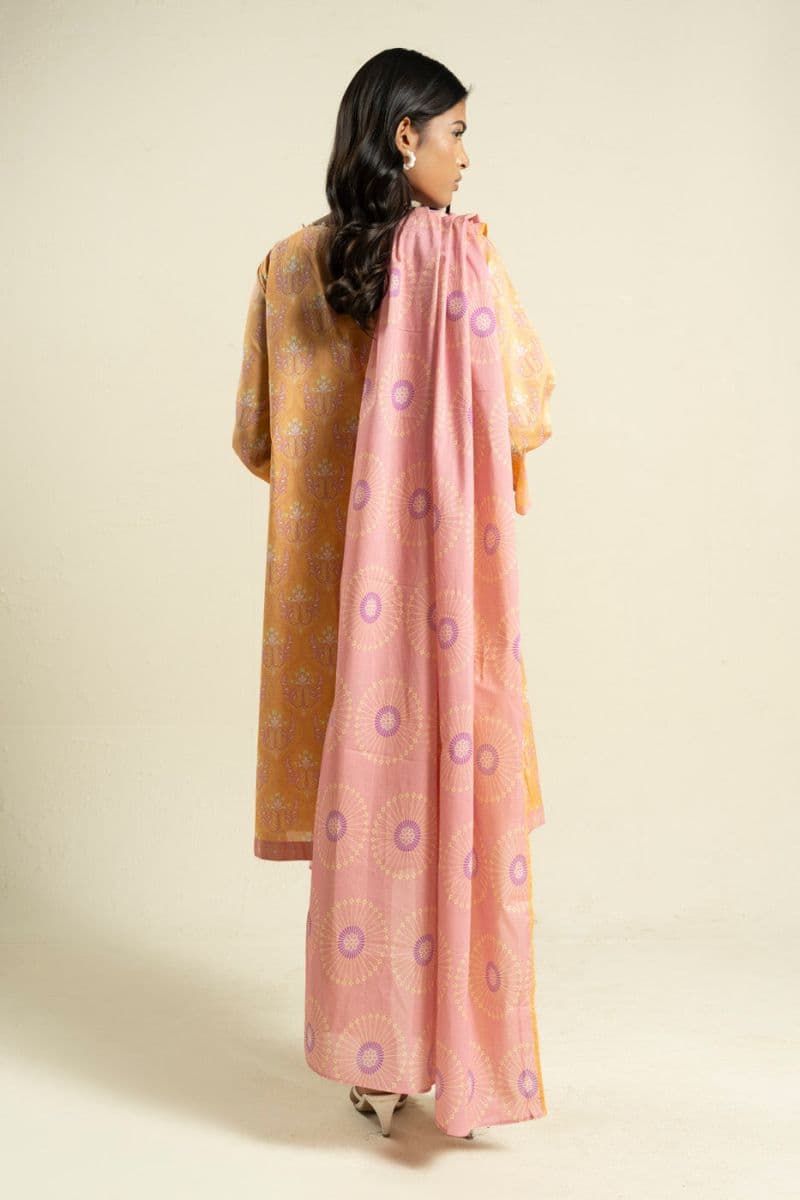 Pale Yellow Printed Lawn 2 Piece Dupatta