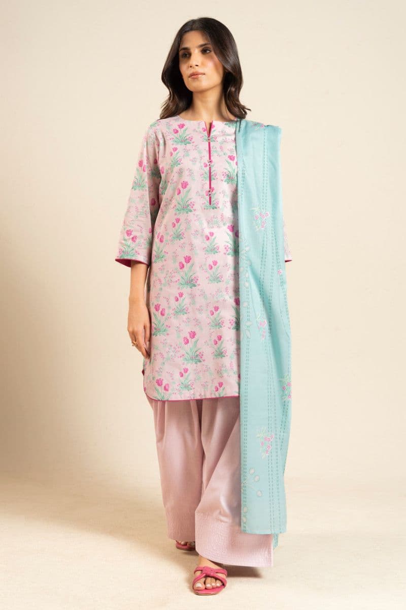 Light Pink Printed Lawn 2 Piece Dupatta