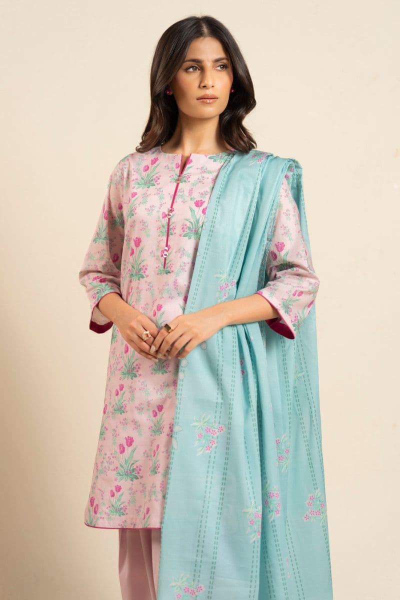 Light Pink Printed Lawn 2 Piece Dupatta
