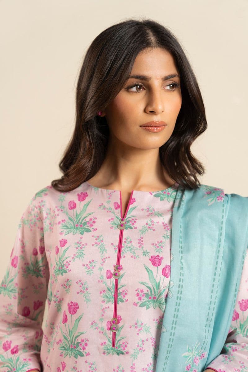 Light Pink Printed Lawn 2 Piece Dupatta