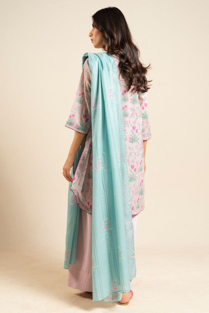 Light Pink Printed Lawn 2 Piece Dupatta