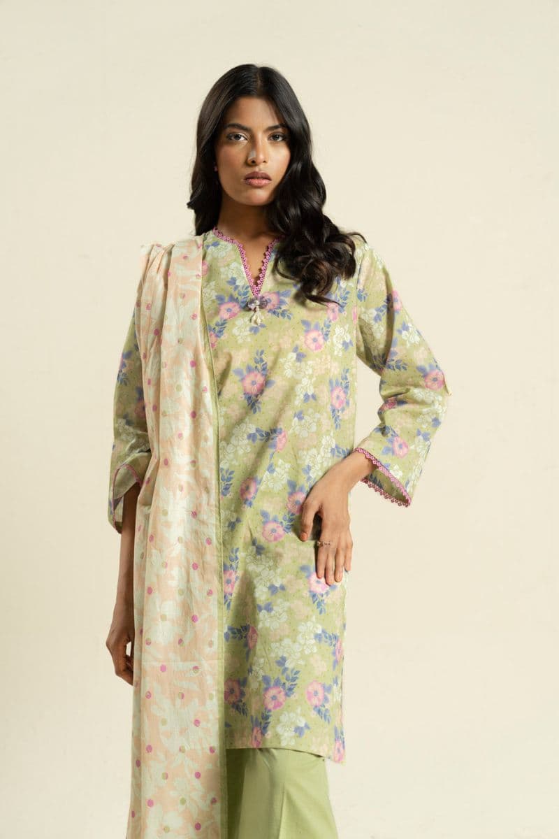 Light Green Printed Lawn 2 Piece Dupatta thumbnail