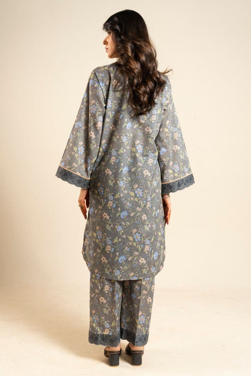 Grey Printed Lawn 2 Piece Unstitched Suit thumbnail