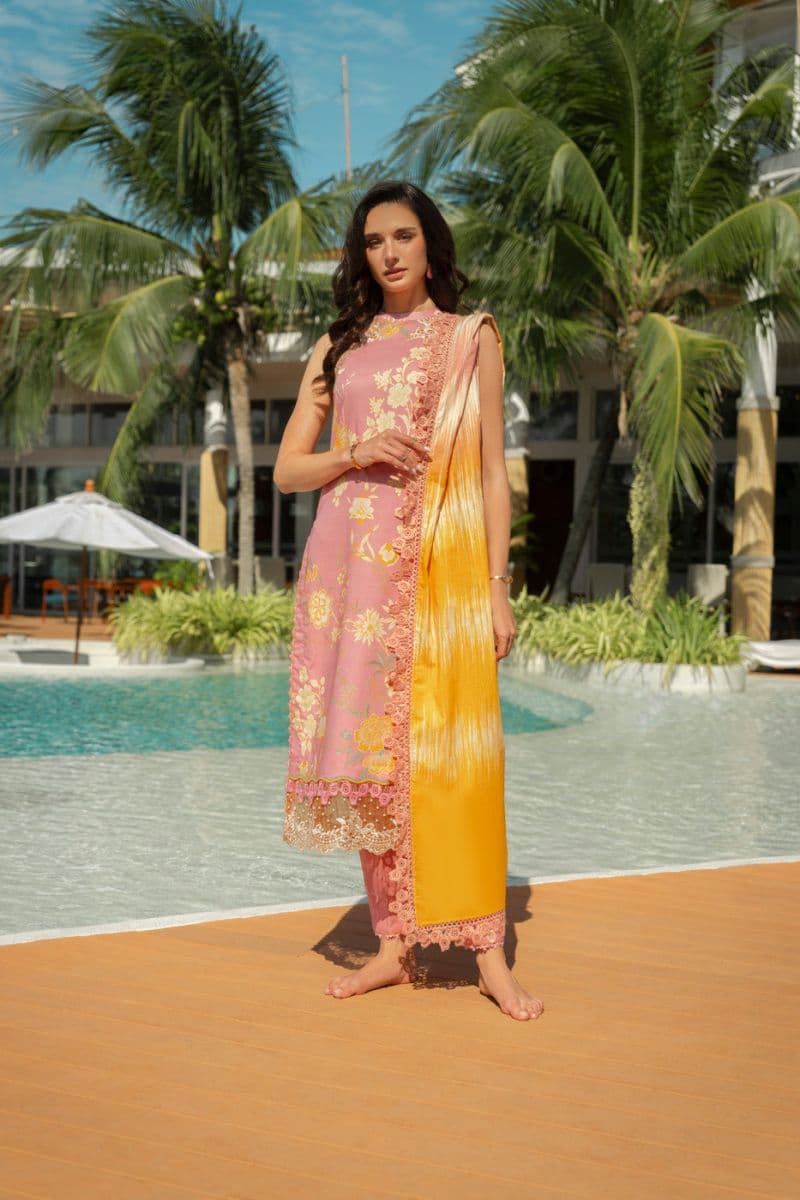 Coral Embroidered Lawn 3 Piece Unstitched Suit thumbnail