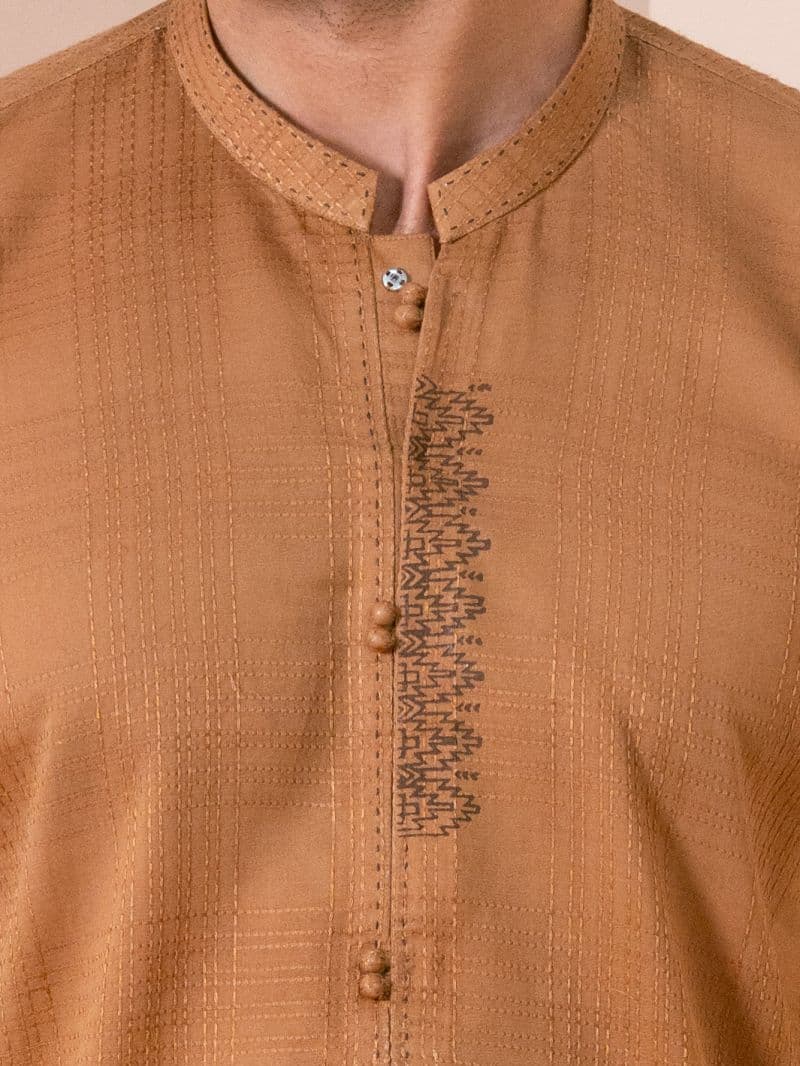 Brown Cotton Kurta Trousers thumbnail