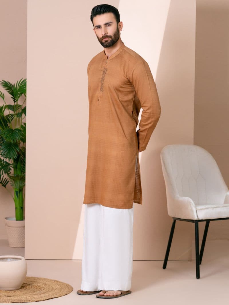 Brown Cotton Kurta Trousers thumbnail