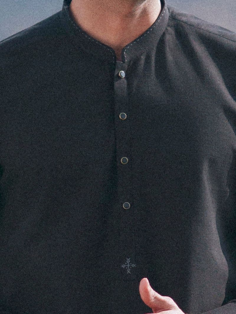Black Cut & Sew Kurta Trousers thumbnail