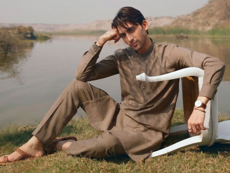 Olive Green Cut & Sew Kurta Trousers