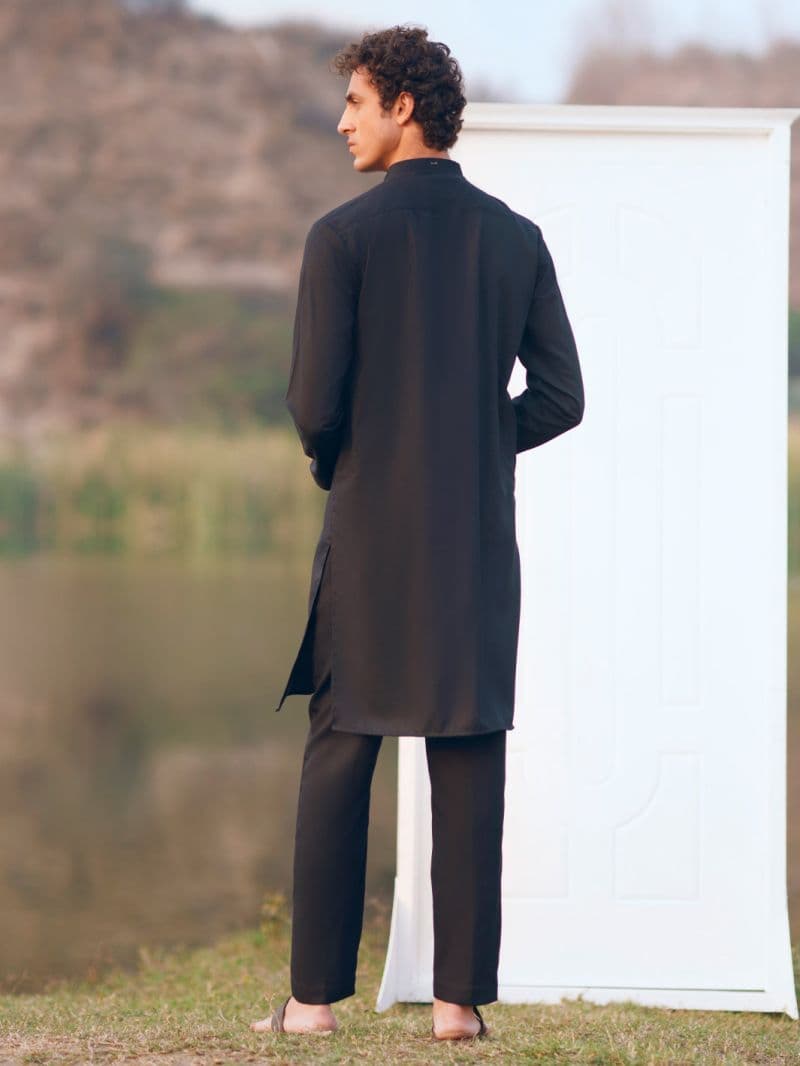 Black Semi-Formal Kurta Trousers thumbnail