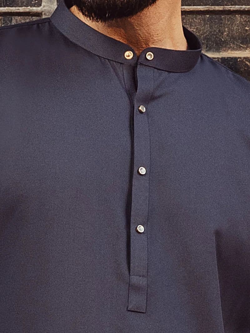Grey Plain Kurta Trouser