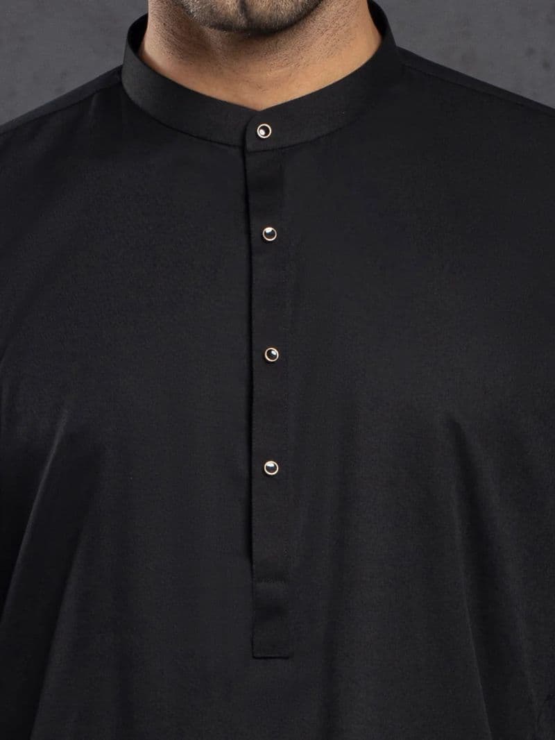 Black Plain Kurta Trouser