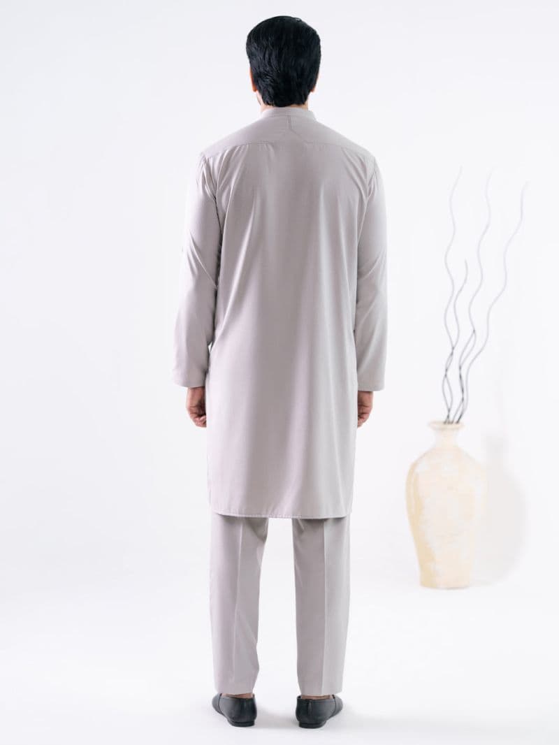 Ash Grey Cut & Sew Kurta Trousers