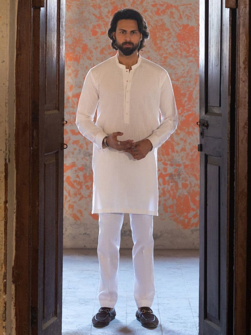 White Cut & Sew Kurta Trousers