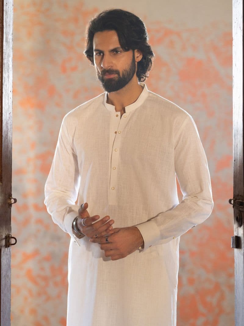 White Cut & Sew Kurta Trousers
