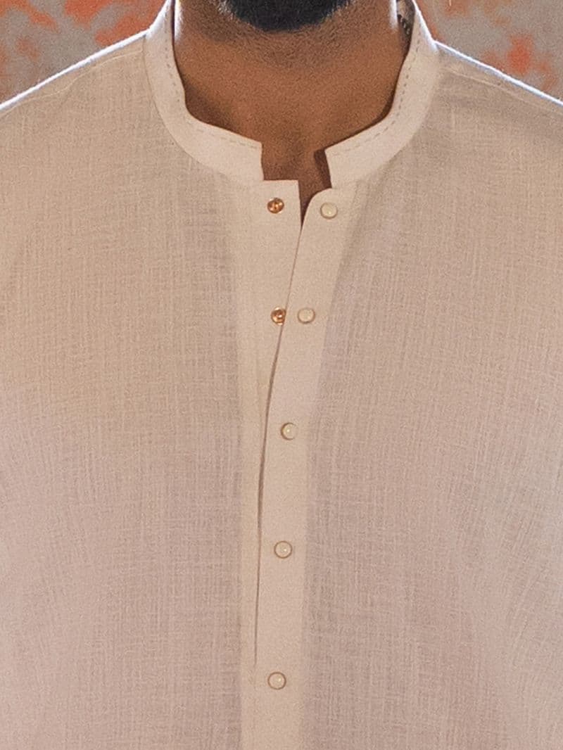 White Cut & Sew Kurta Trousers