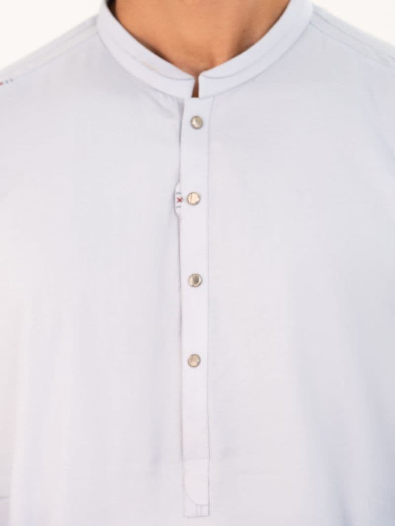 Sky Blue Cotton Cut & Sew Kurta Trousers thumbnail
