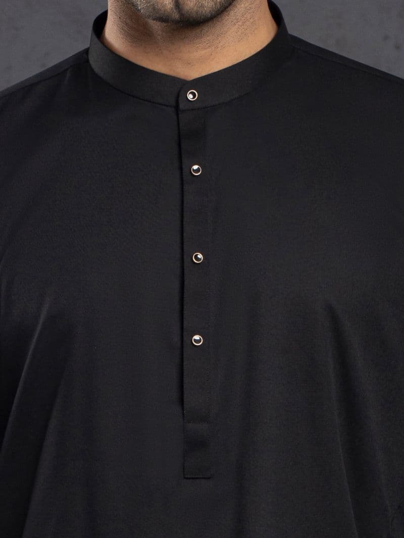 Black Plain Kurta Trousers thumbnail
