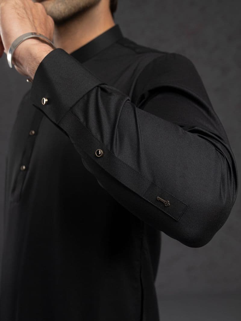 Black Plain Kurta Trousers thumbnail