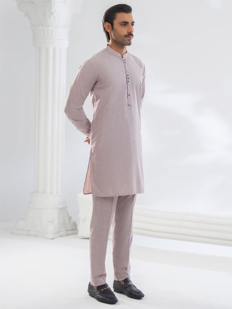 Light Pink Blended Kurta Trouser thumbnail