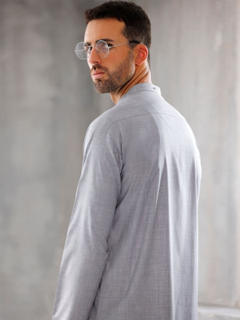 Ash Grey Blended Kurta Trouser thumbnail