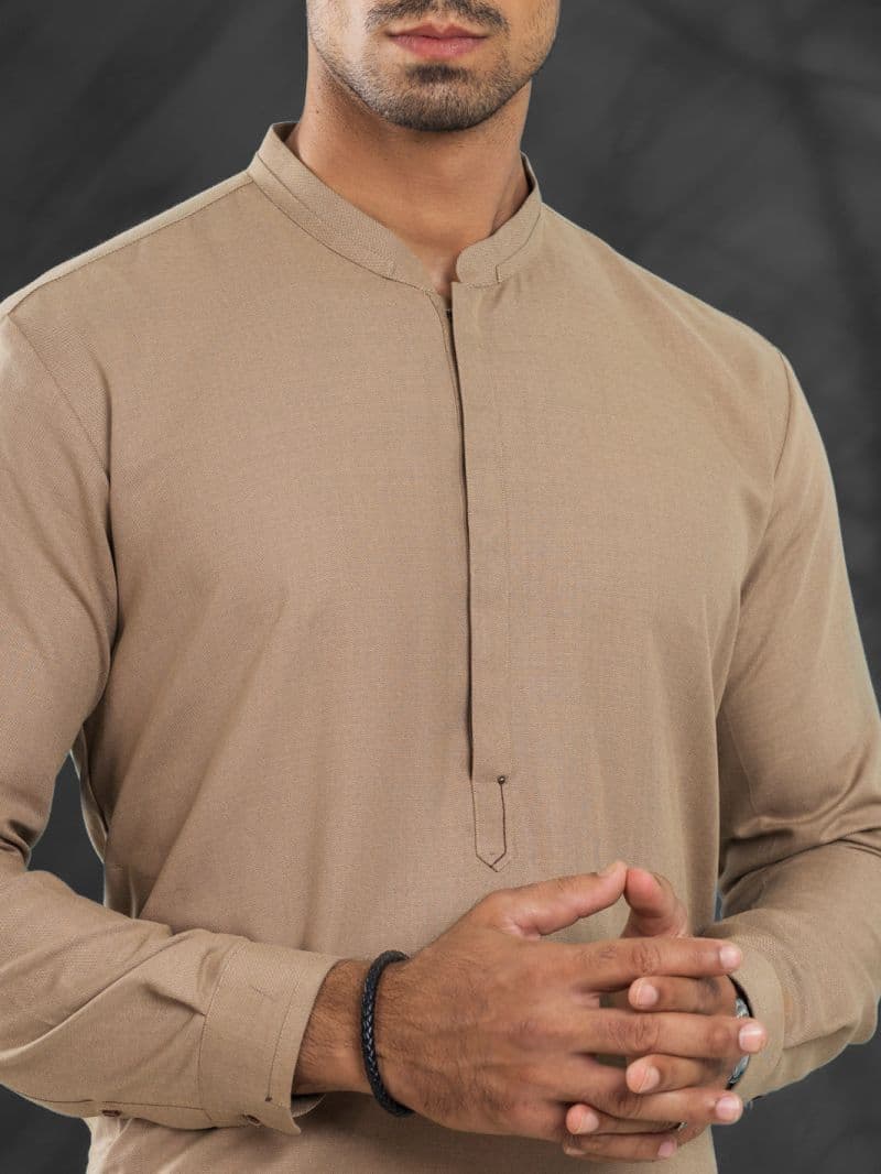 Light Brown Blended Kurta Trouser thumbnail
