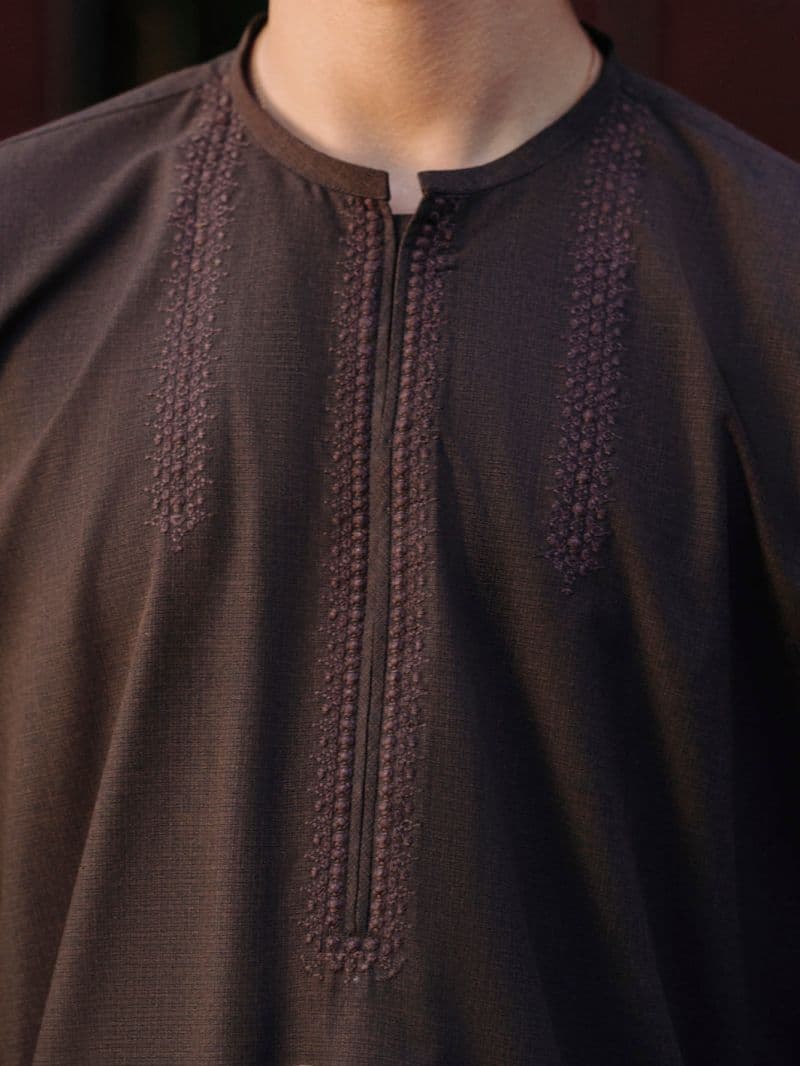 Brown Blended Kurta Trouser thumbnail