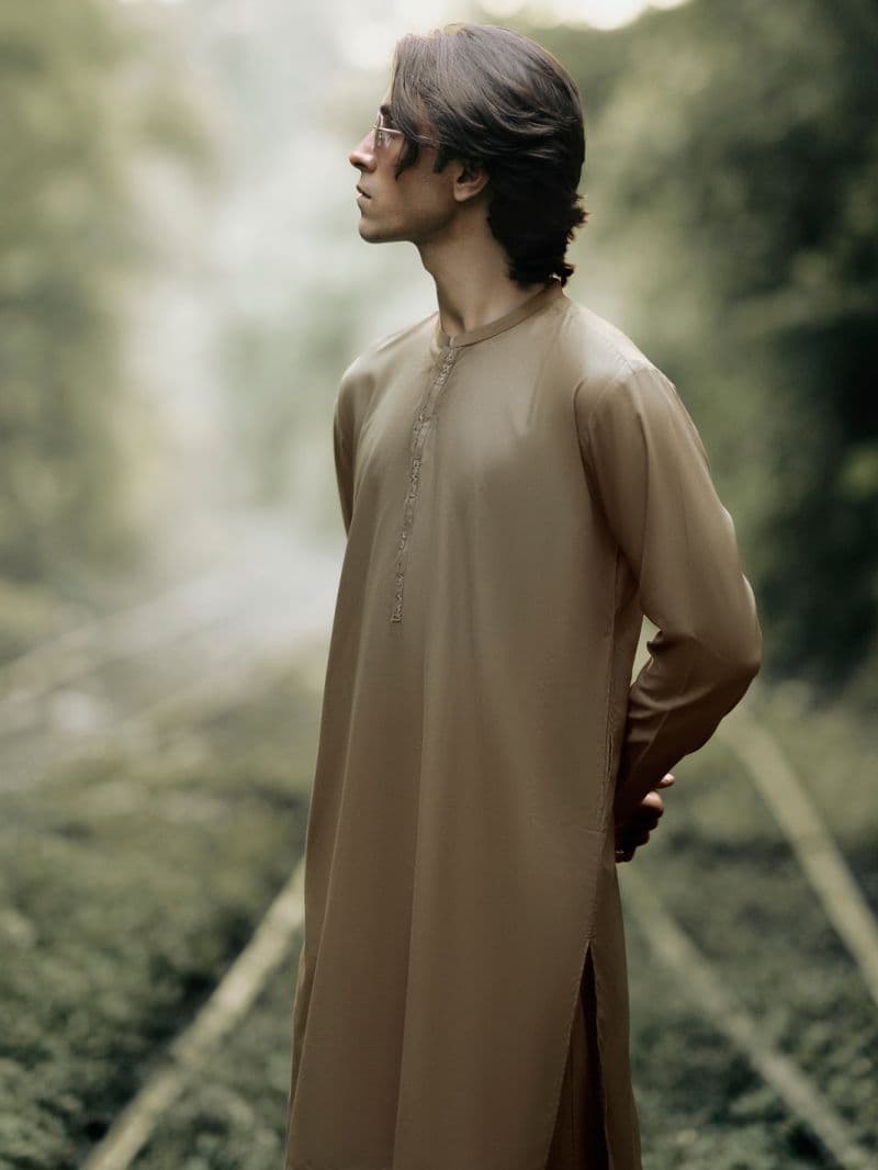 Olive Blended Kurta Trouser thumbnail