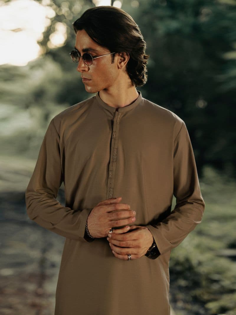 Olive Blended Kurta Trouser thumbnail