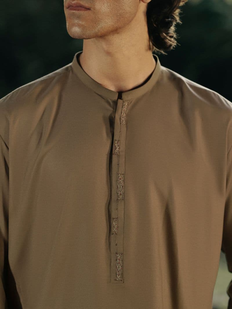 Olive Blended Kurta Trouser thumbnail