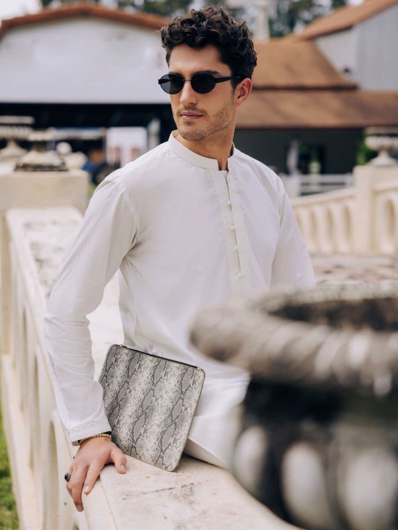 Off White Cotton Kurta Trouser thumbnail