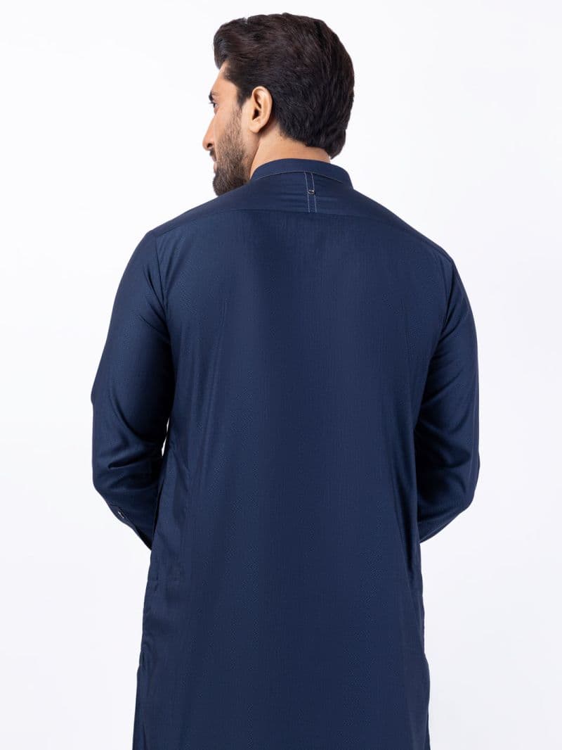 Navy Blue Blended Kurta Trouser thumbnail