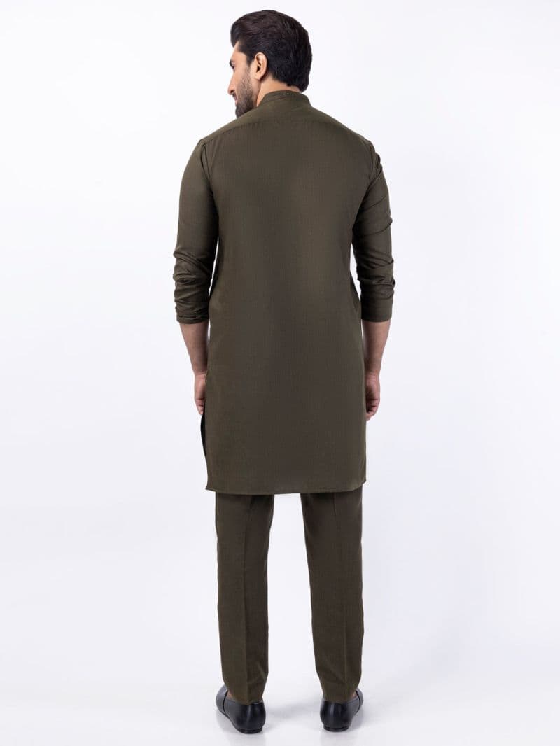 Olive Blended Kurta Trouser
