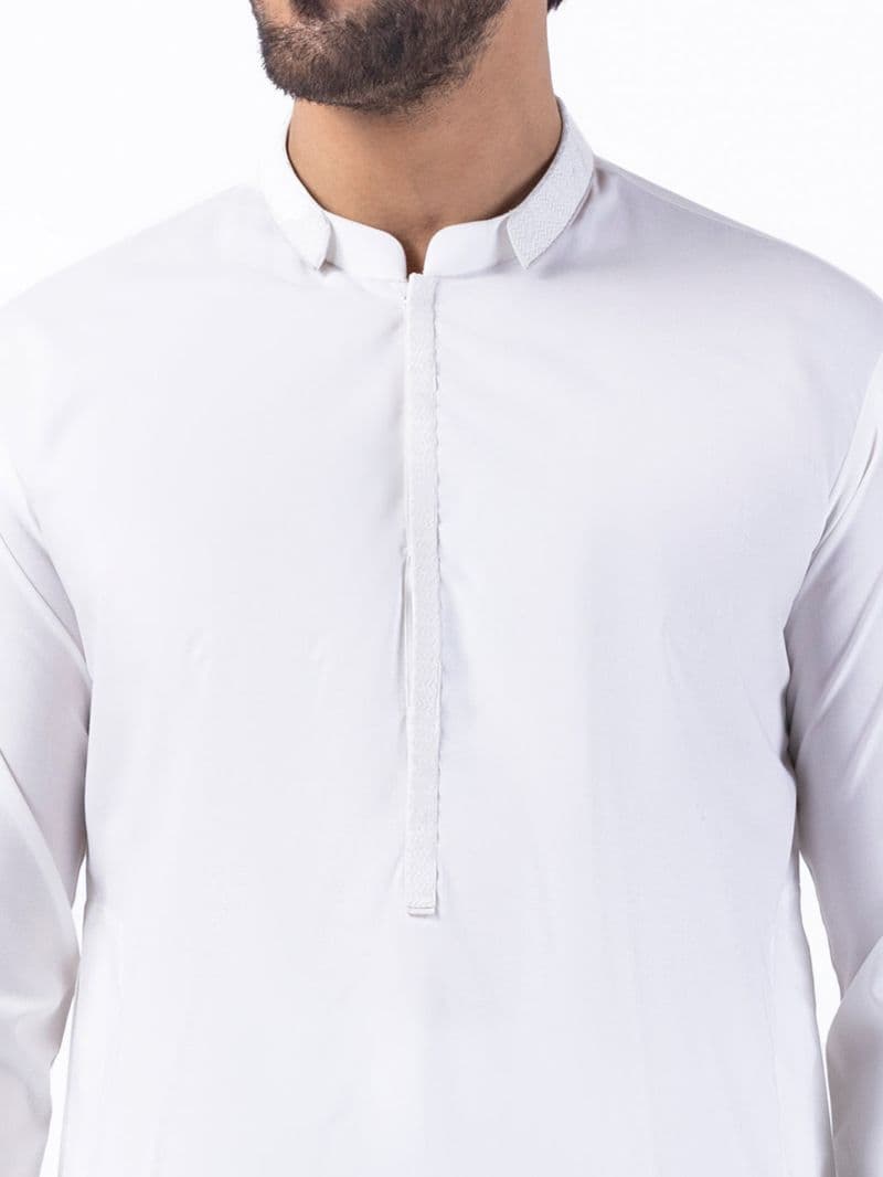 White Blended Kurta Trouser thumbnail