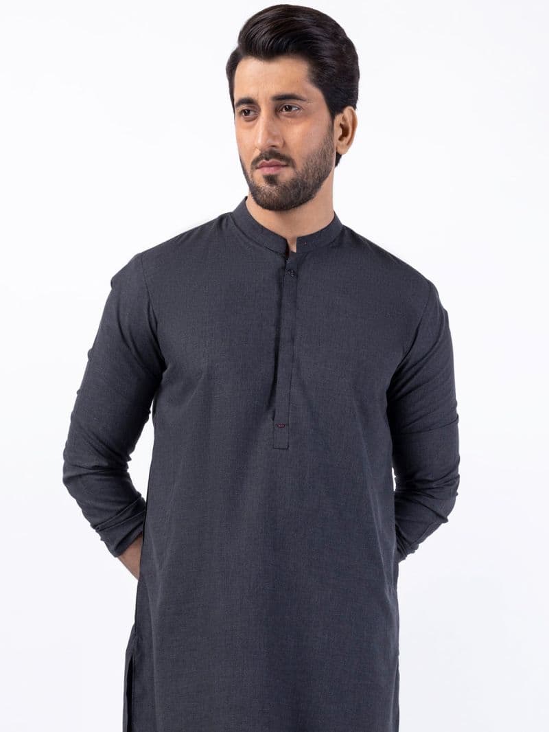 Charcoal Blended Kurta Trouser thumbnail