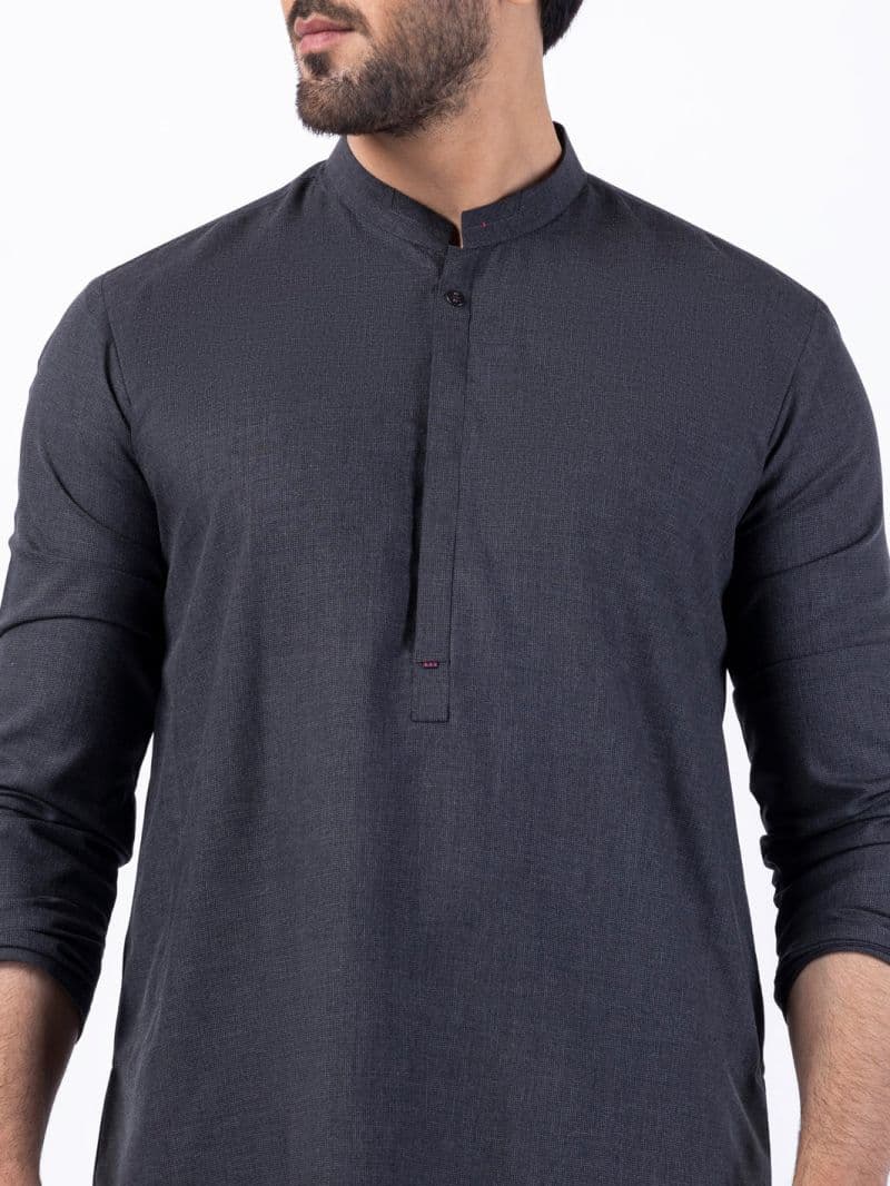 Charcoal Blended Kurta Trouser thumbnail