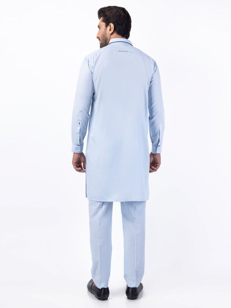 Light Blue Blended Kurta Trouser thumbnail