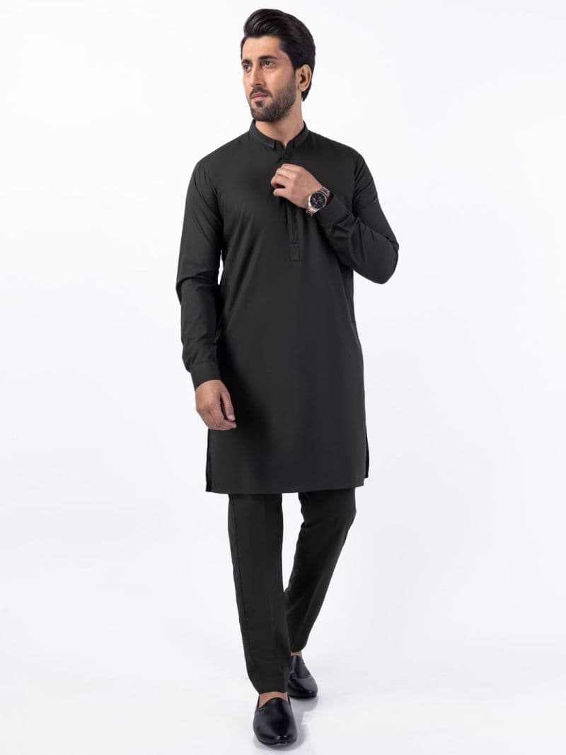Dark Green Blended Kurta Trouser thumbnail