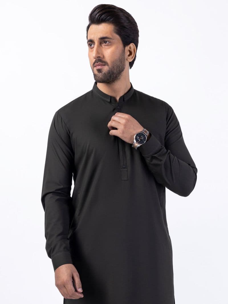 Dark Green Blended Kurta Trouser thumbnail