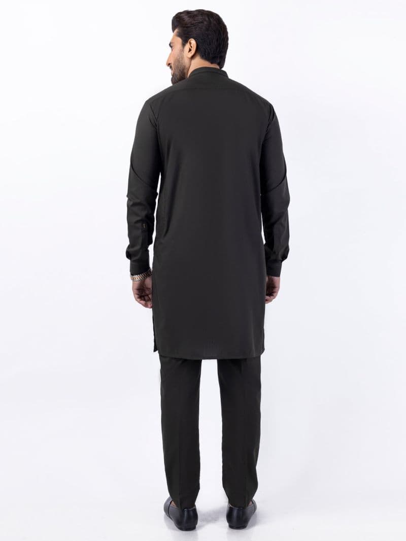 Dark Green Blended Kurta Trouser thumbnail