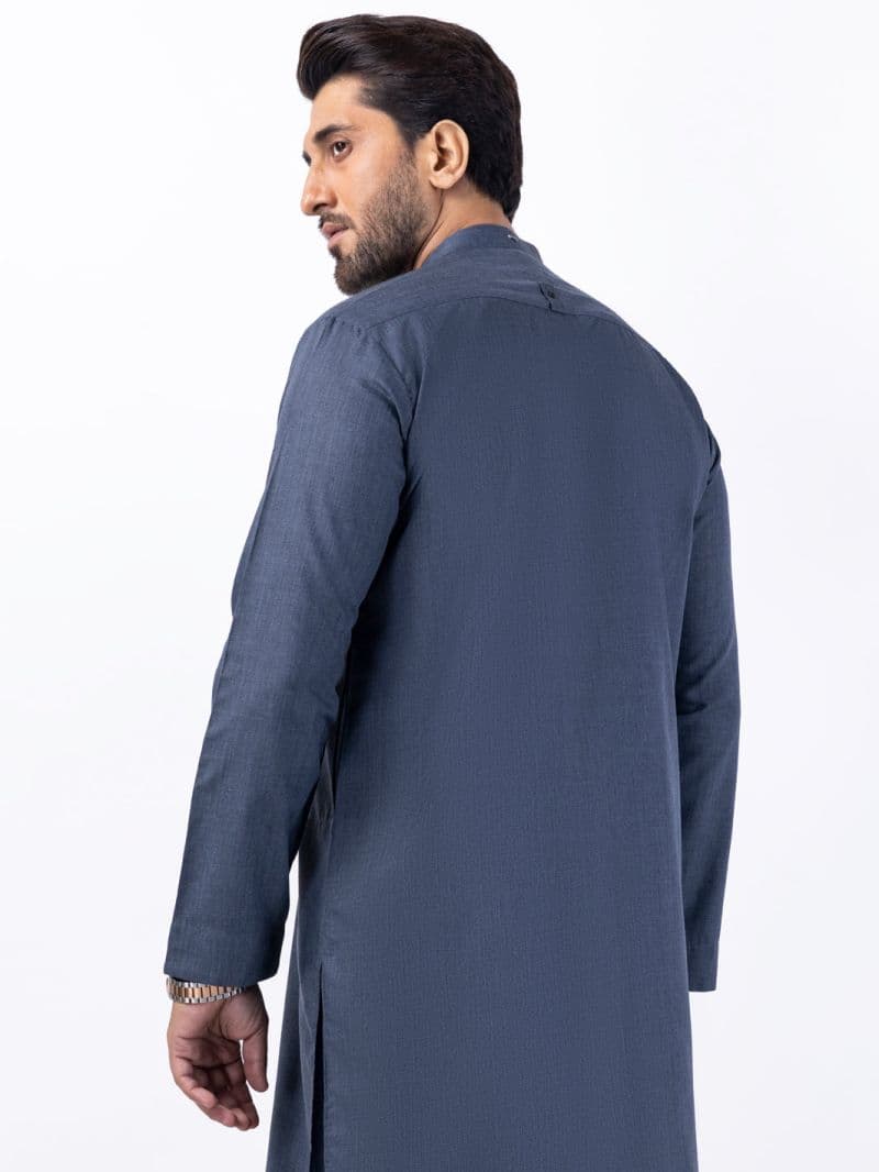 Grey Blended Kurta Trouser thumbnail