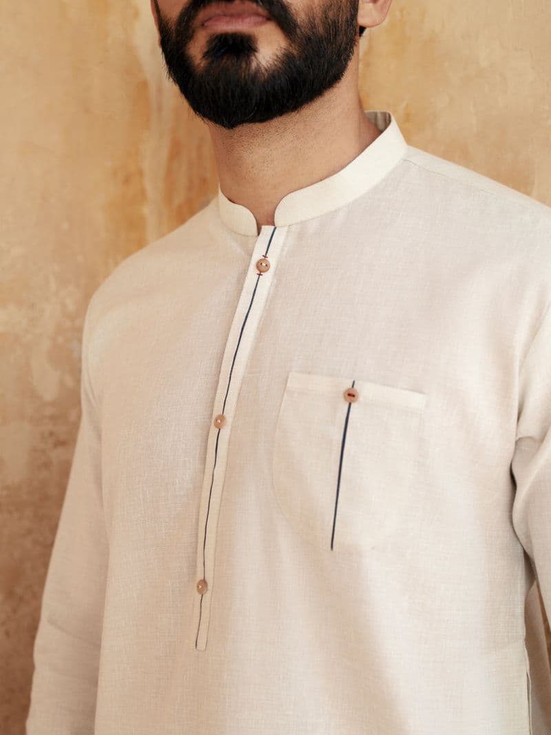 Light Blue Blended Kurta Trouser thumbnail