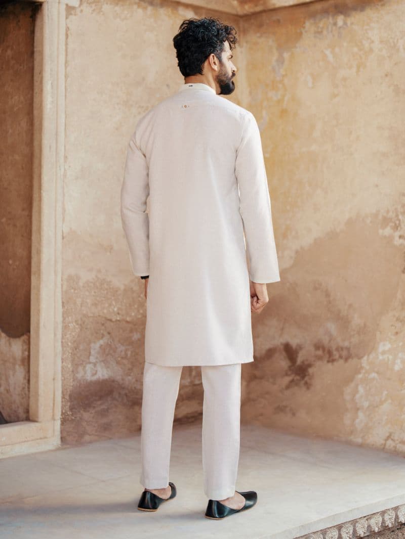 Light Blue Blended Kurta Trouser thumbnail