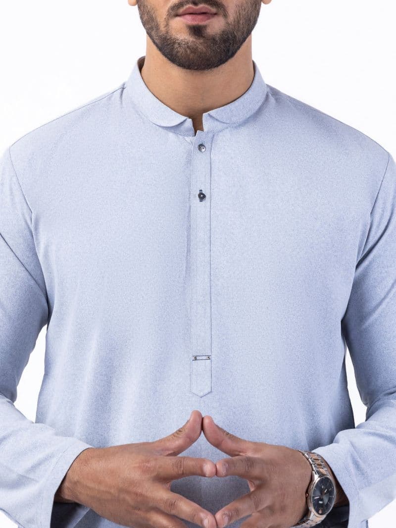 Light Blue Blended Kurta Trouser thumbnail
