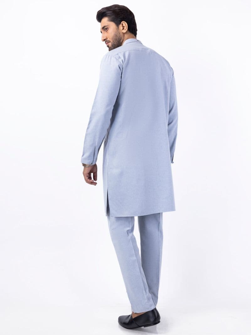 Light Blue Blended Kurta Trouser thumbnail